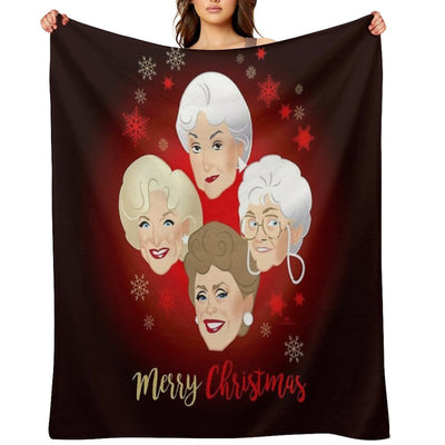 Golden Christmas Easy Care Throw Blanket