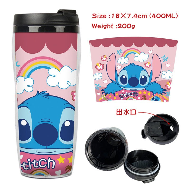 Stitch Stitch animation peripheral double-layer insulated plastic cup two-dimensional cartoon tea cup cold water kettle water cup