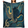 Metallic Octopus IV Throw Blanket
