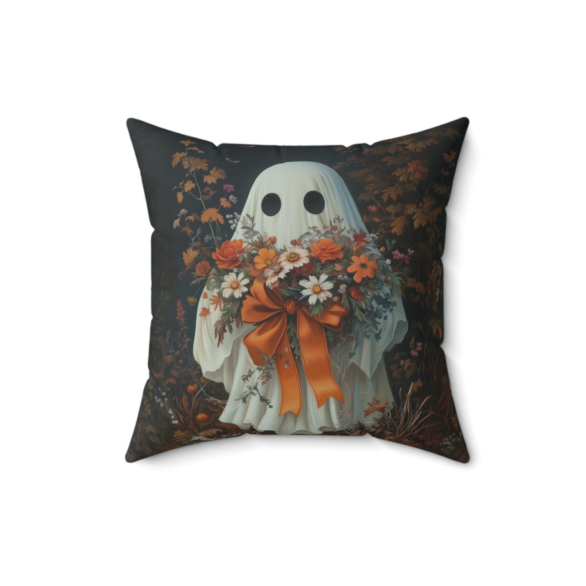 Microsuede Cushion / Halloween Art / Boho Ghost /