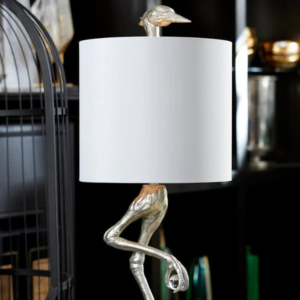 Ibis Table Lamp | Silver Leaf - Medium - Gifts for You 'n Me