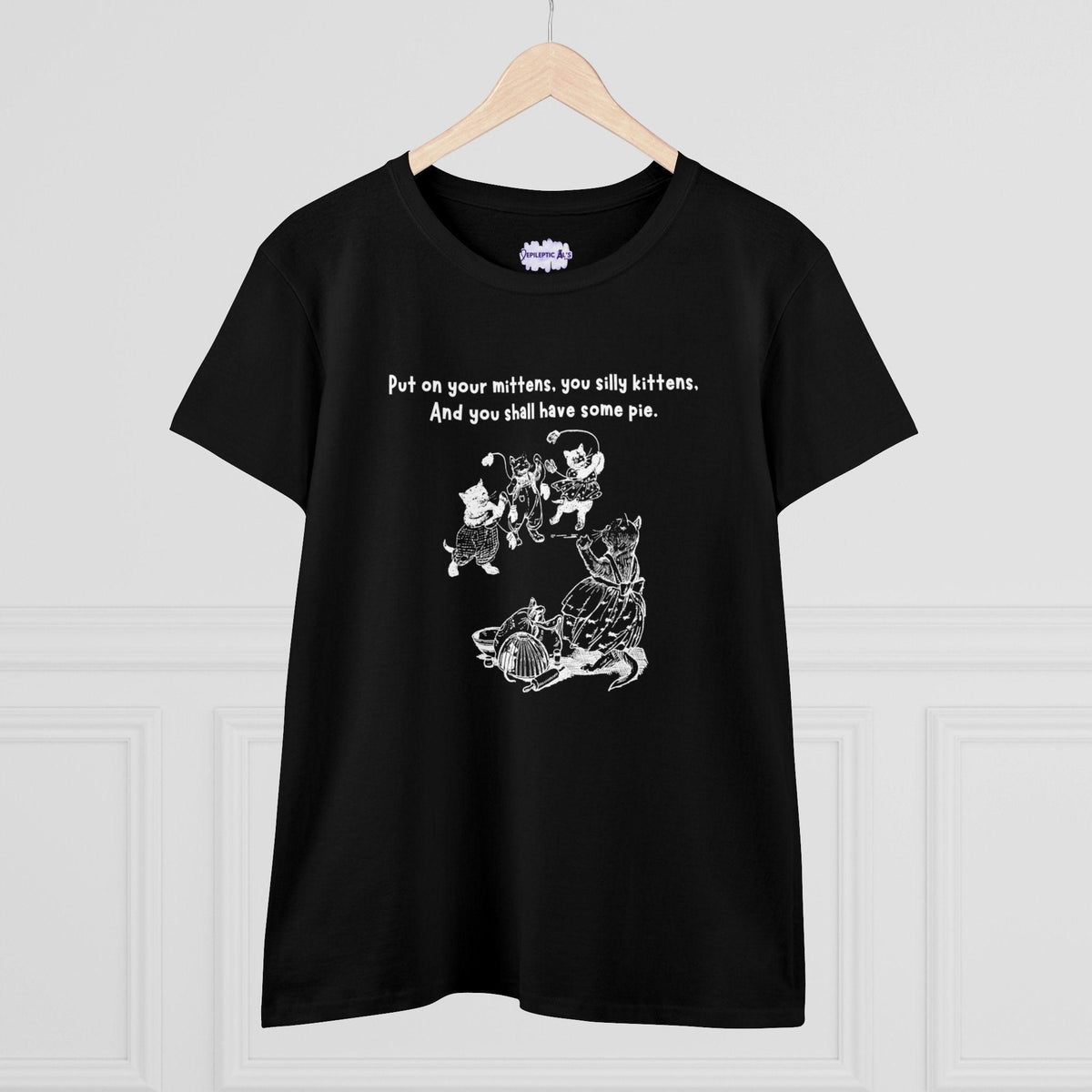 Kittens & Mittens Women’s Midweight Cotton Tee – Silly Kittens Pie Rhyme Shirt