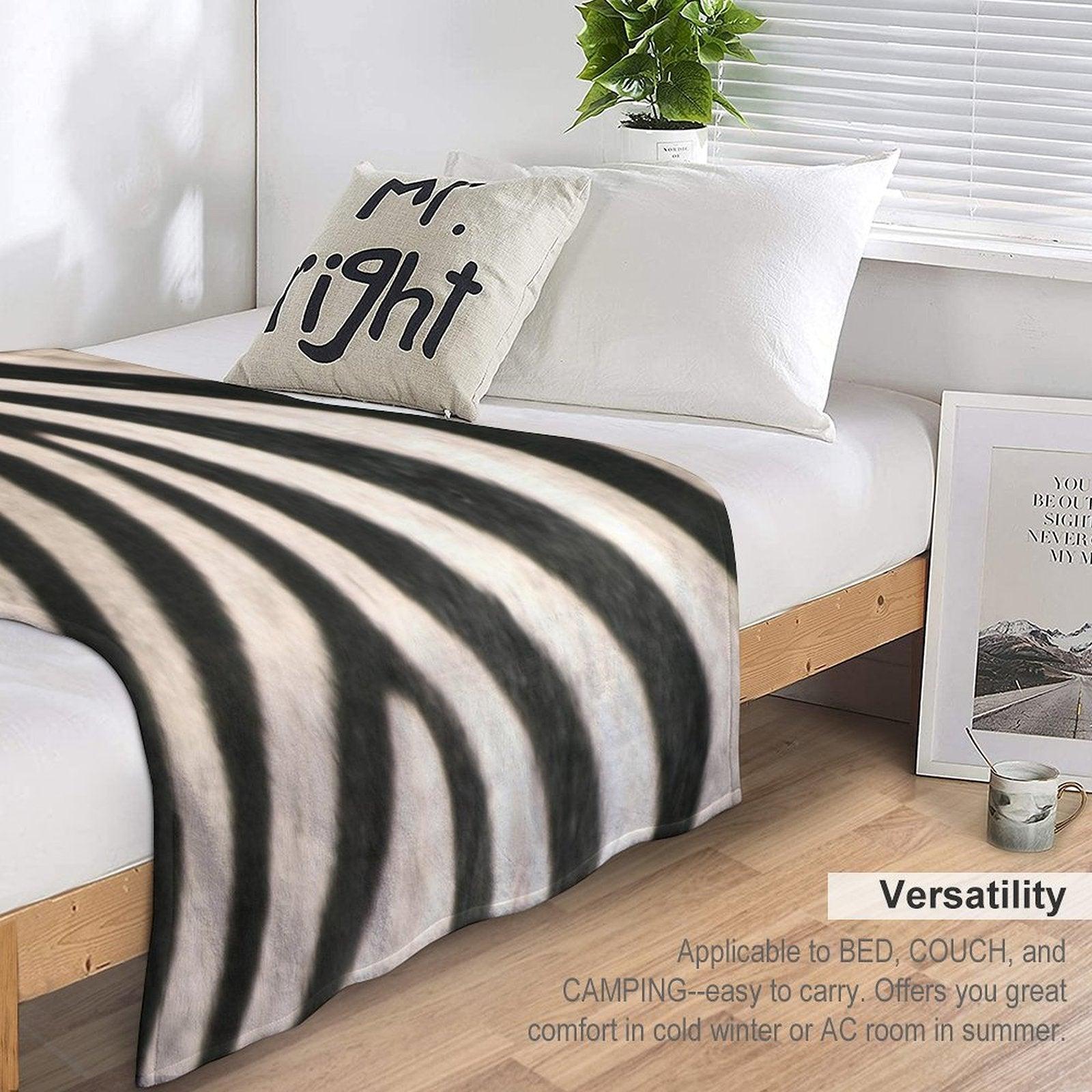 Zebra Print. Safari Animal Lovers Decor. Throw Blanket