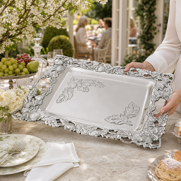 Bunny Large Platter: Rustic Elegance Meets Nature's Charm