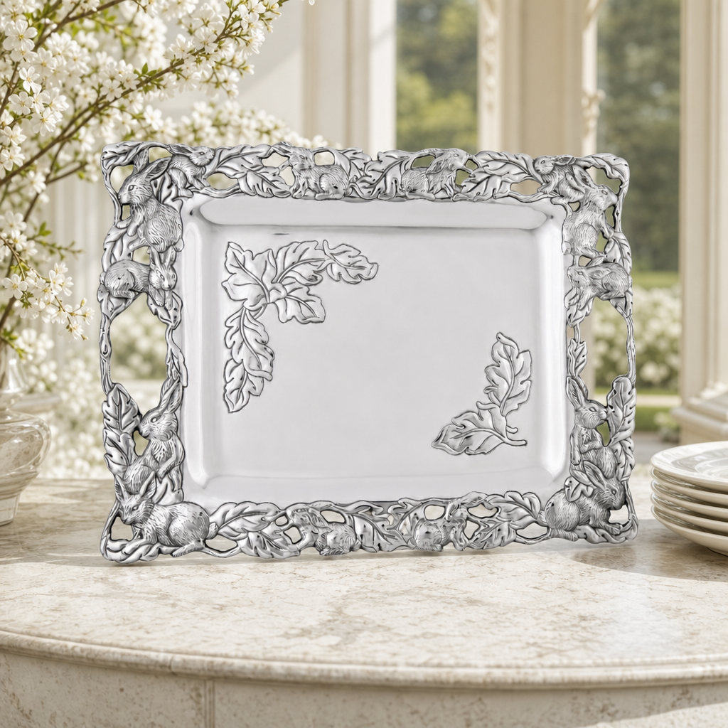 Bunny Large Platter: Rustic Elegance Meets Nature's Charm