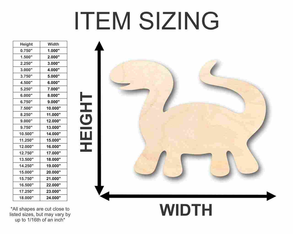 Unfinished Wood Dinosaur Shape - Craft - up to 46