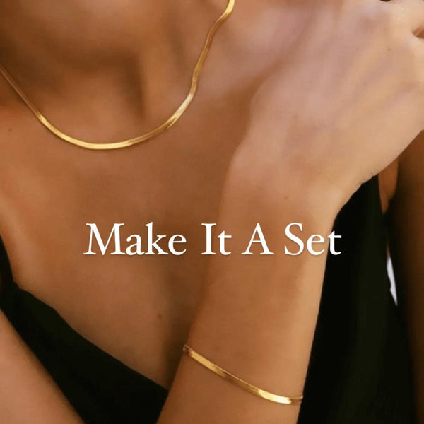 Gold Herringbone Snake Chain Bracelet - Gifts for You 'n Me