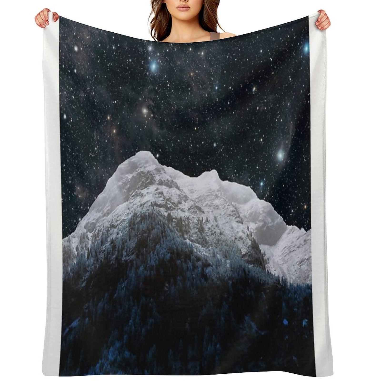 Mountains Attracts Galaxy Throw Blanket