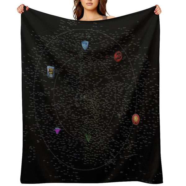 Map of The Inner Sphere Ca. 3048 (transparent) Multi-functional Throw Blanket