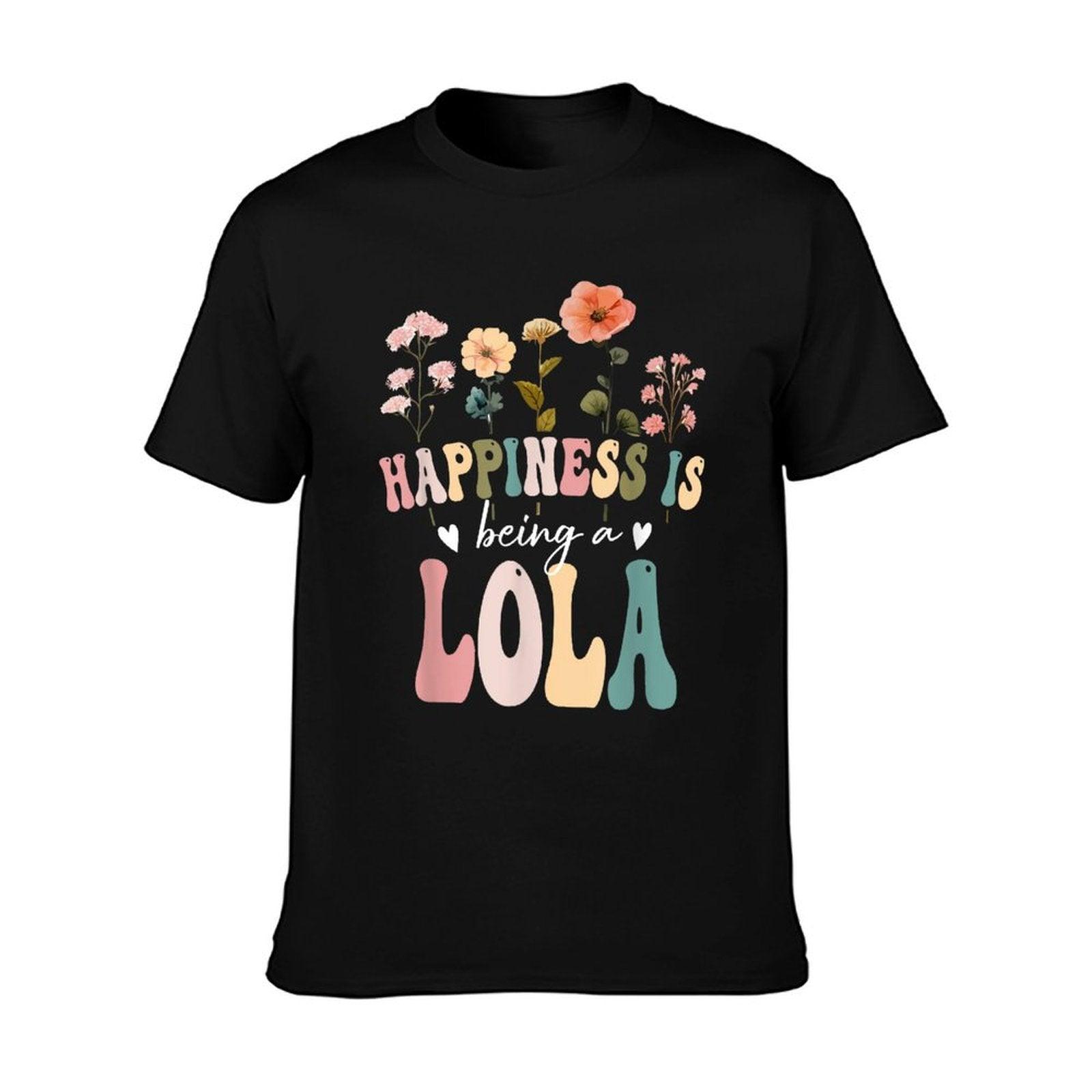 Happiness Is Being A Lola Floral Design Lola Mother's Day T-Shirt
