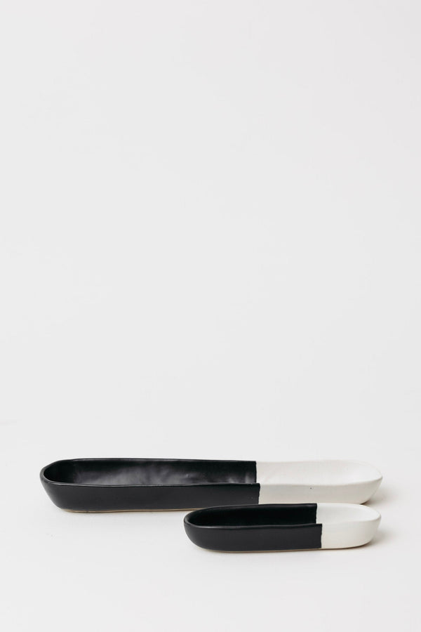 Dawson Olive Bowl - Matte Black/White - Set of 2