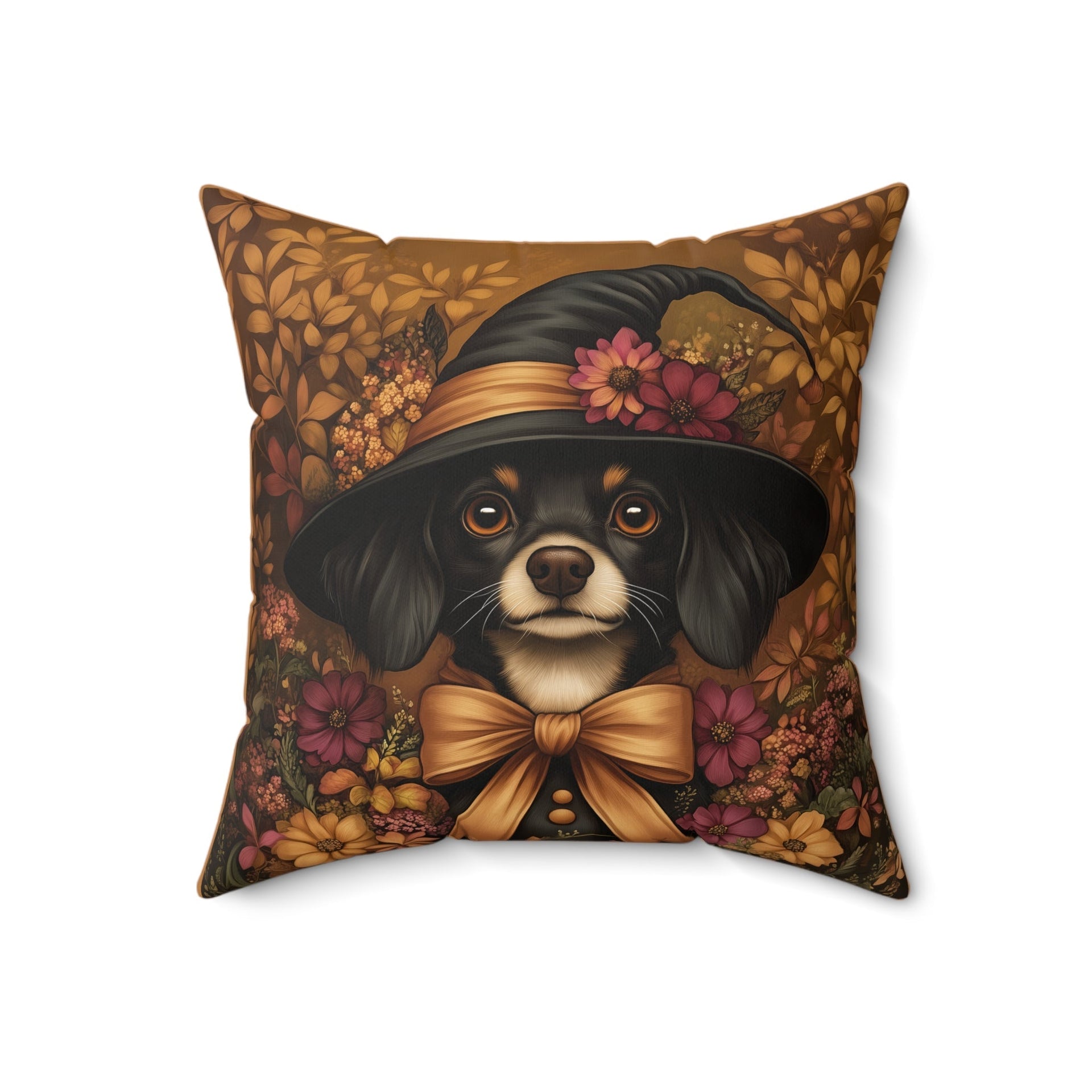 Microsuede Cushion / Halloween Art / Boho Dog