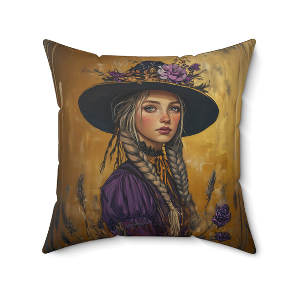 Microsuede Cushion / Autumn Fall Art / Woman - Savanah /