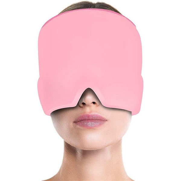 Cold compress head cover eye mask for headache relief, comfortable ice bag, ice pack, ice cap, physical therapy, soothing, retractable gel head mask