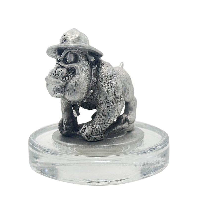 USMC Bulldogs Heritage Decanter with 3D Top and 2 Glasses with Chest Box