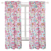 Mariah Pink Floral Polka Dot Bright Multi-Color Flower Window Curtain Panel/Drapes