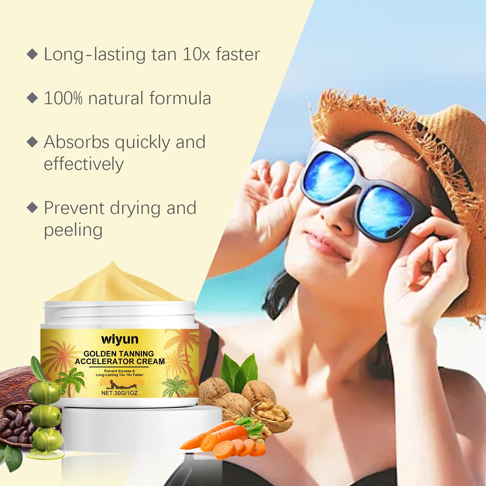 Anti-Tanning Cream For Summer Outdoor Sunbathing To Even Out Skin Tone And Create A Wheat Tan Anti-Tanning Cream
