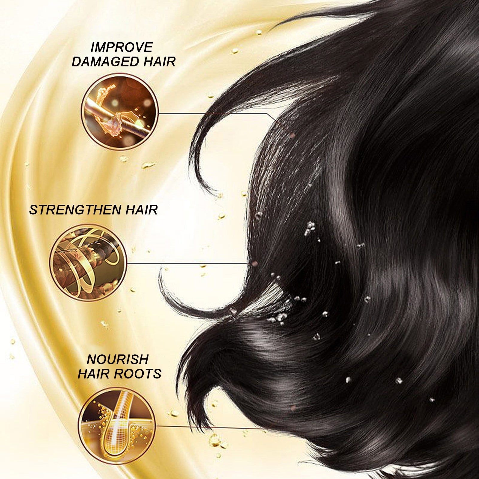 Castor Oil, Nourish And Repair Damaged Hair Dry Strength Solid Hair Smooth Hair Oil