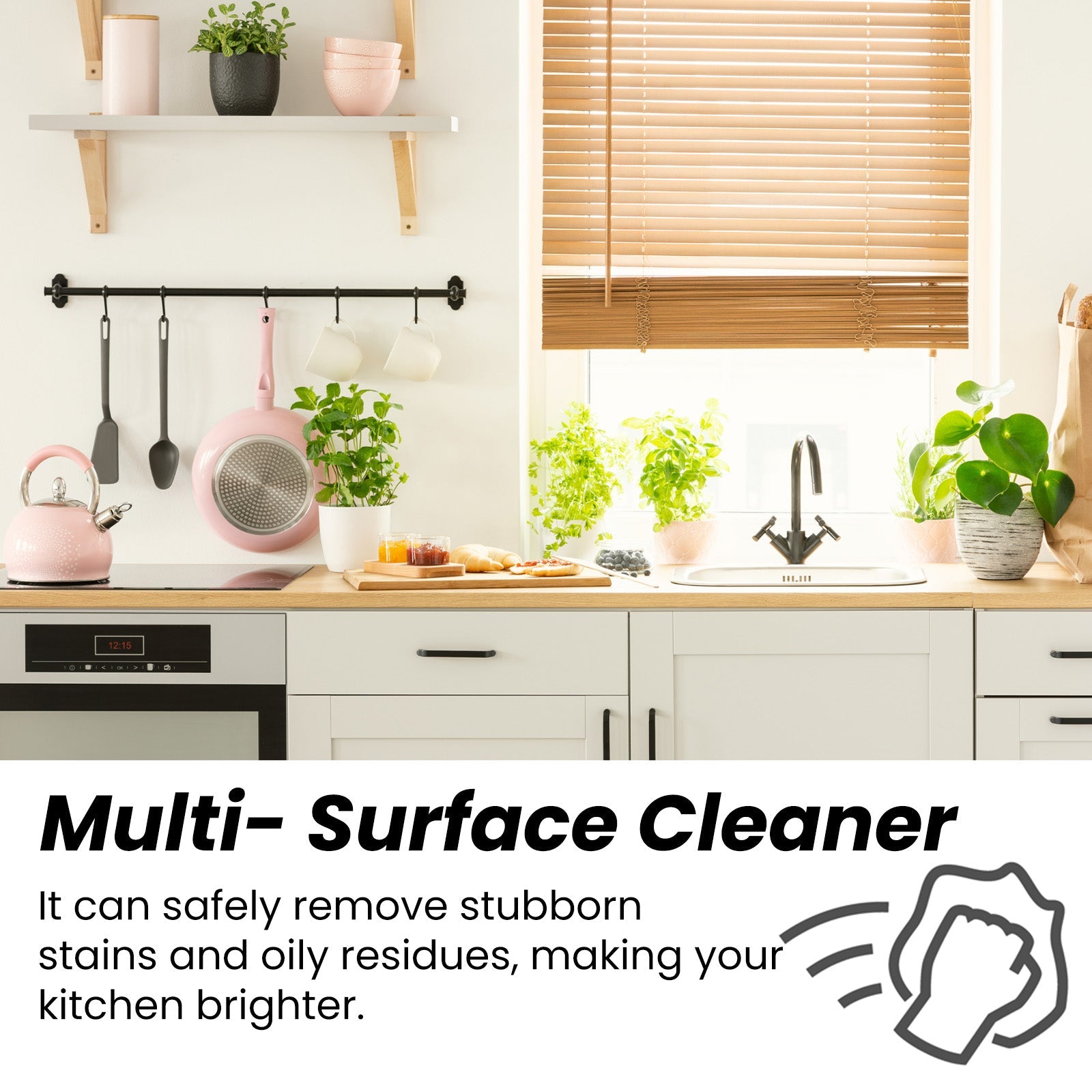 Multi-Surface Cleanser, Kitchen Utensils Heavy Oil Wash Sink Stains Strong Efficient Cleaning Milk