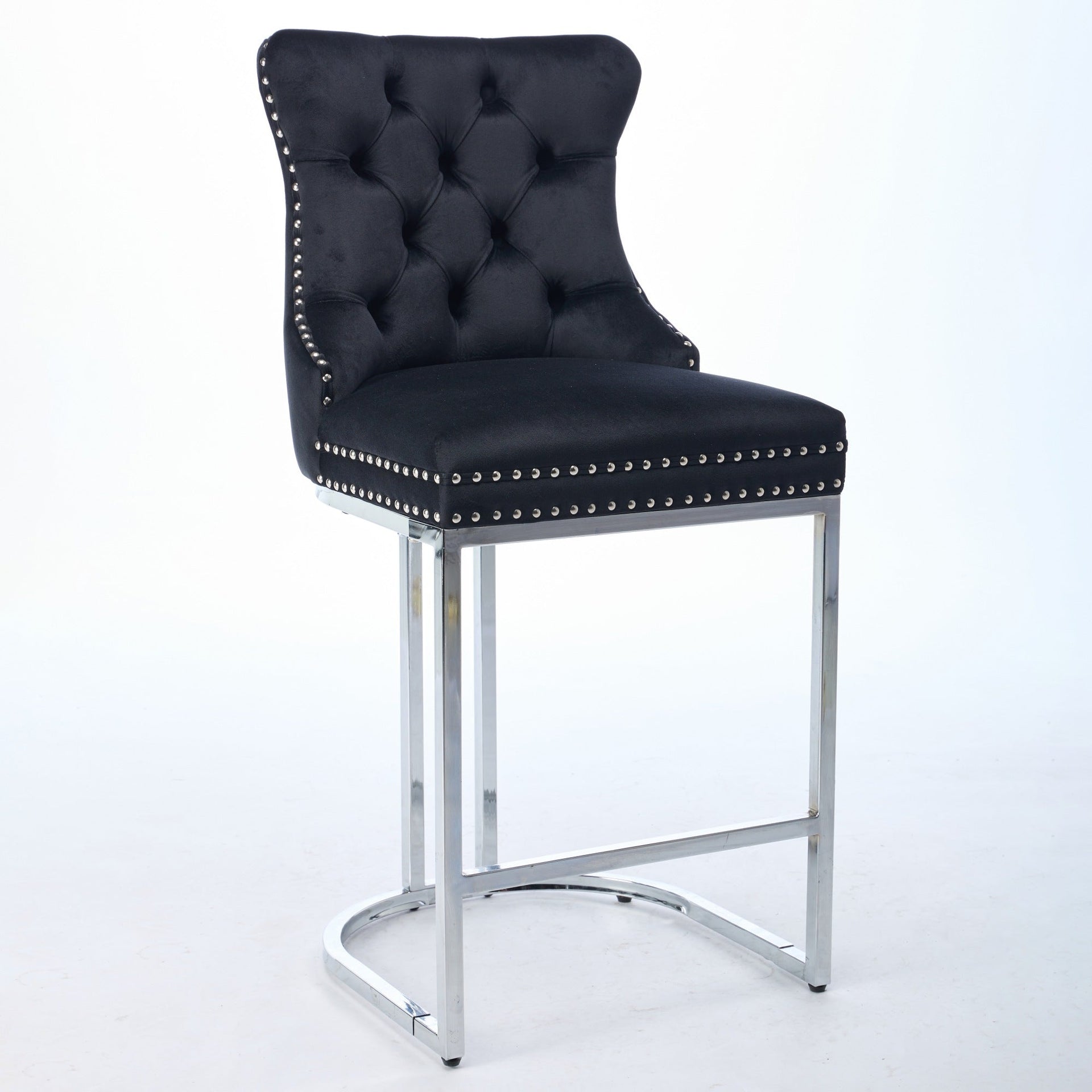 Set of 2 Modern Velvet Barstools
