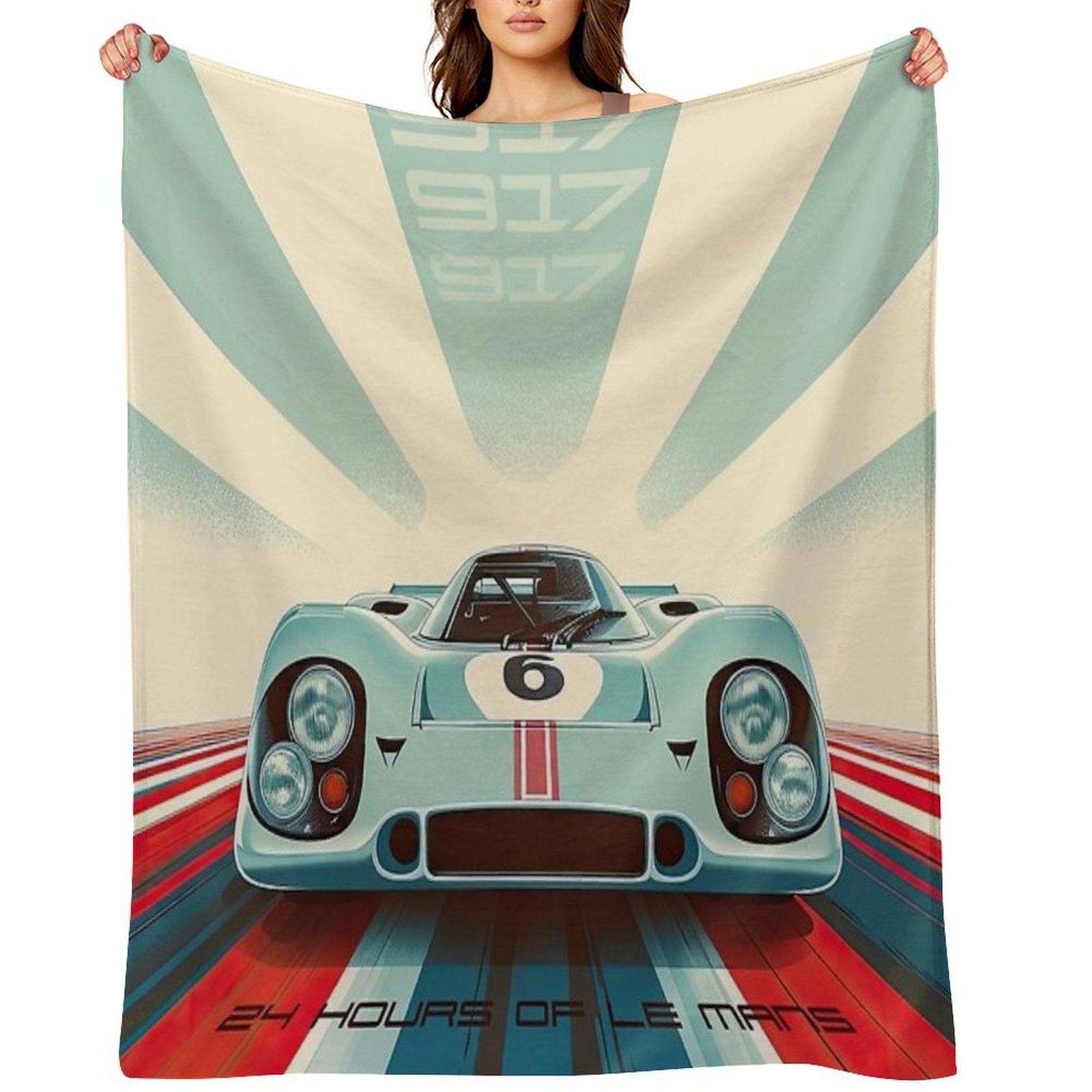 Porsche 917 24 Hours of Le Mans Race Car Premium Throw Blanket