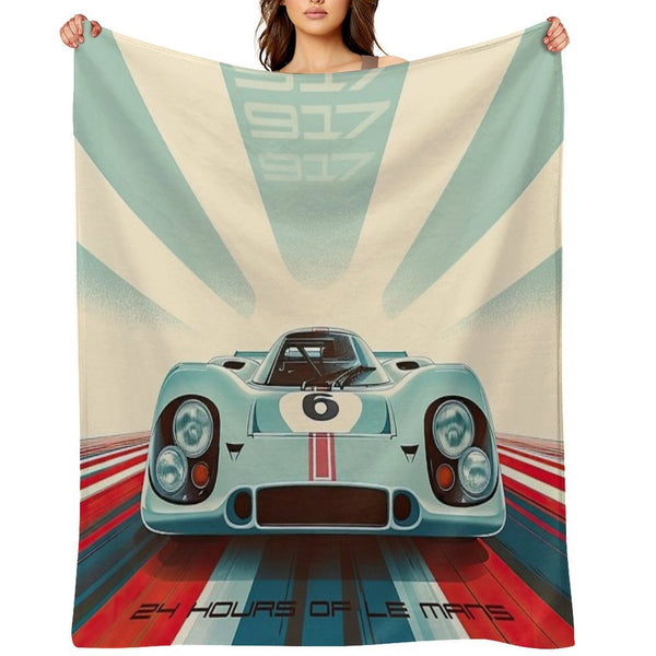 Porsche 917 24 Hours of Le Mans Race Car Premium Throw Blanket