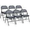 Foldable Chair Set with Padded Seat Seat and Fabric Covered Backrest-Set of 6