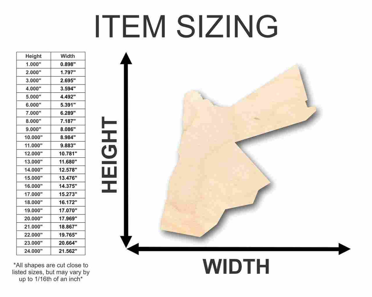 Unfinished Wood Jordan Shape - Country - Craft - up to 46
