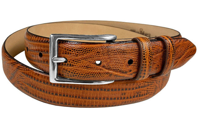 Silver Adam Solid Brass Buckle Genuine Full-Grain Cowhide Leather Dress Belt