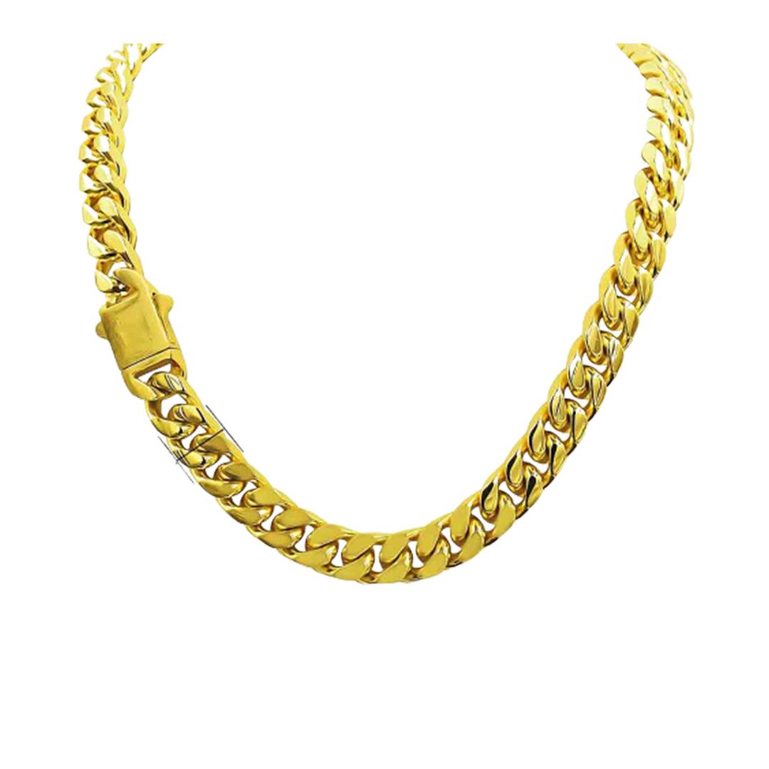Women's Gold Cuban Link Chain- 12mm