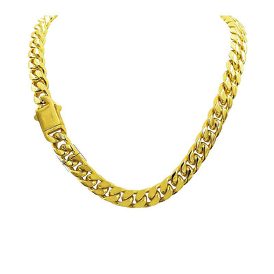 Women's Gold Cuban Link Chain- 12mm