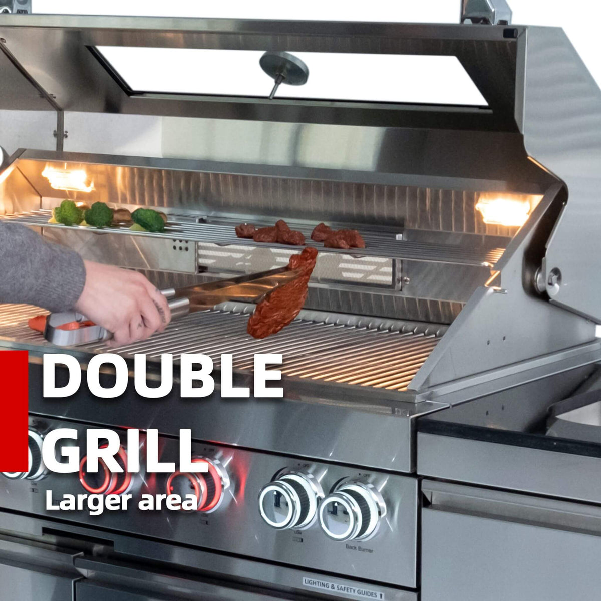 Blaze 108-Inch 6-Burner 85K BTU Deluxe Stainless Steel Liquid Propane Outdoor Kitchen Grill Island With Wine Cooler, Rotisserie, Cabinets, And Granite Countertops (SAK58310)