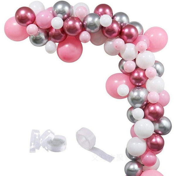 108 pcs Pink White Metallic Garland Arch Balloon Kit For Bridal Shower Wedding Decors Party Decoration For Birthday
