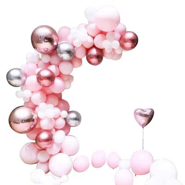 108 pcs Pink White Metallic Garland Arch Balloon Kit For Bridal Shower Wedding Decors Party Decoration For Birthday