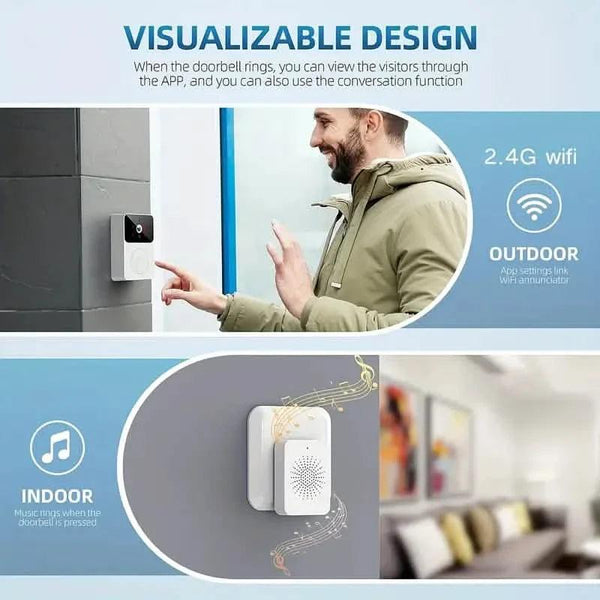 1080P WiFi Smart Video Doorbell with HD Night Vision, Two-Way Audio with App Control