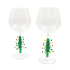 3D Christmas Tree Wine Glasses