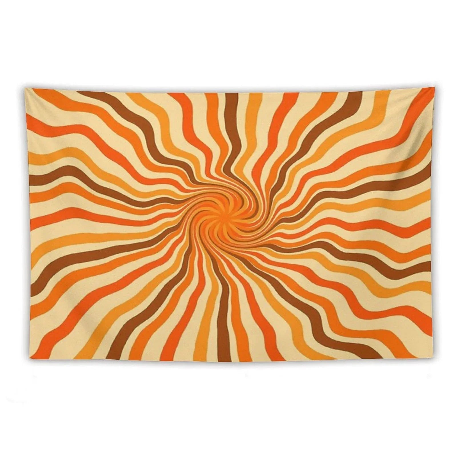 Retro 70s Hippies Swirl Twist  Old School Colors Tapestry