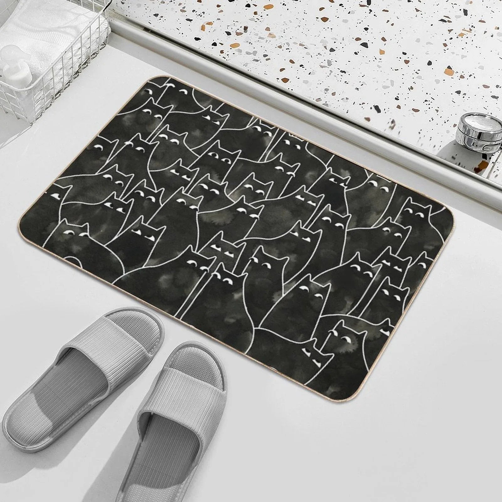 Suspicious Cats Bath Mat