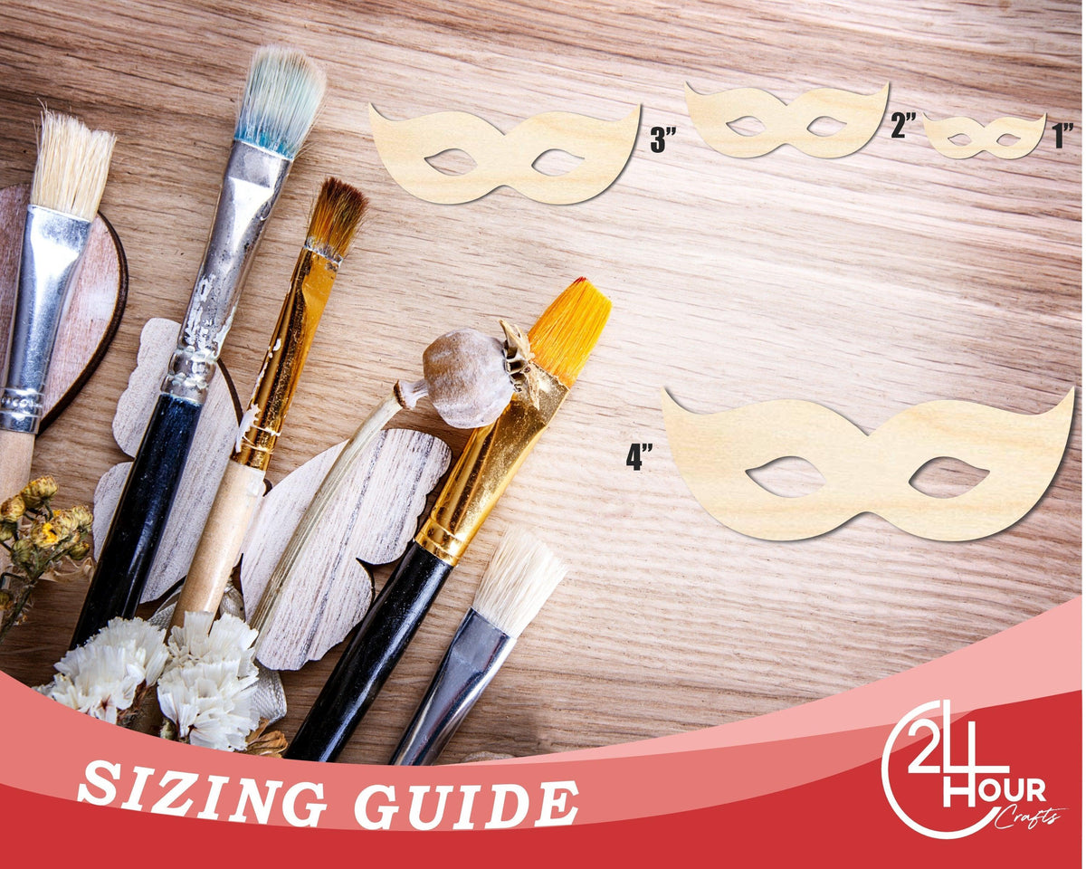Unfinished Wood Mardi Gras Mask Shape | New Orleans | DIY Craft Cutout | up to 46
