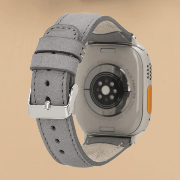 Apple Watch Grey Leather Strap - Boston