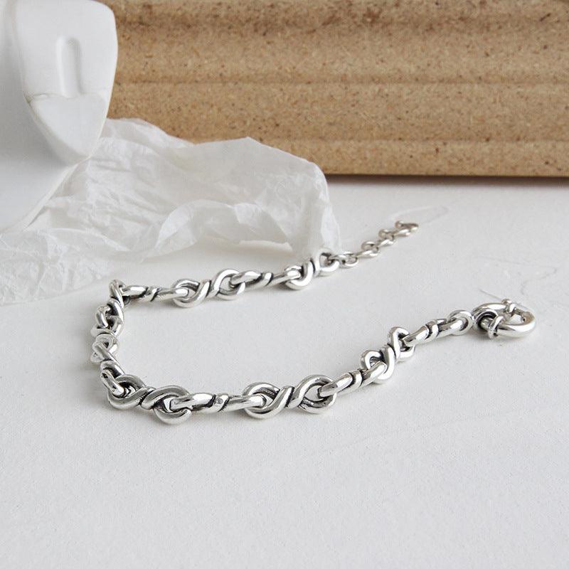 925 Sterling Silver Retro Bracelet Vintage Womens Jewelry