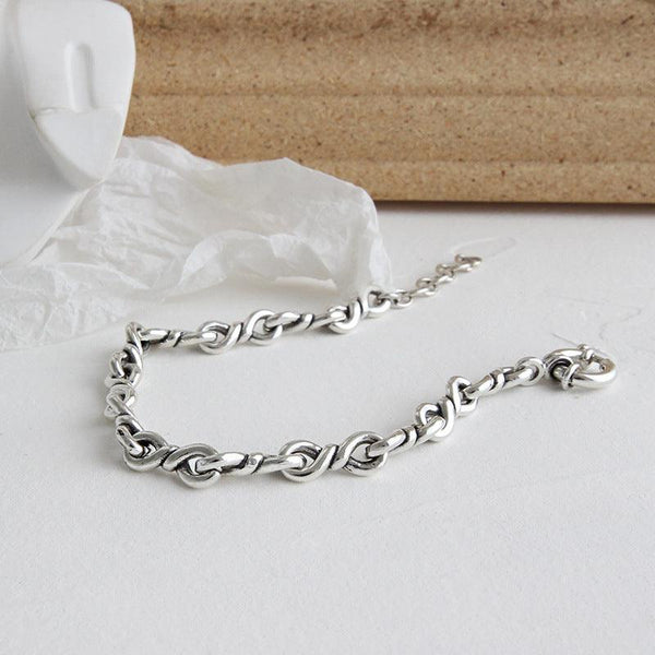 925 Sterling Silver Retro Bracelet Vintage Womens Jewelry