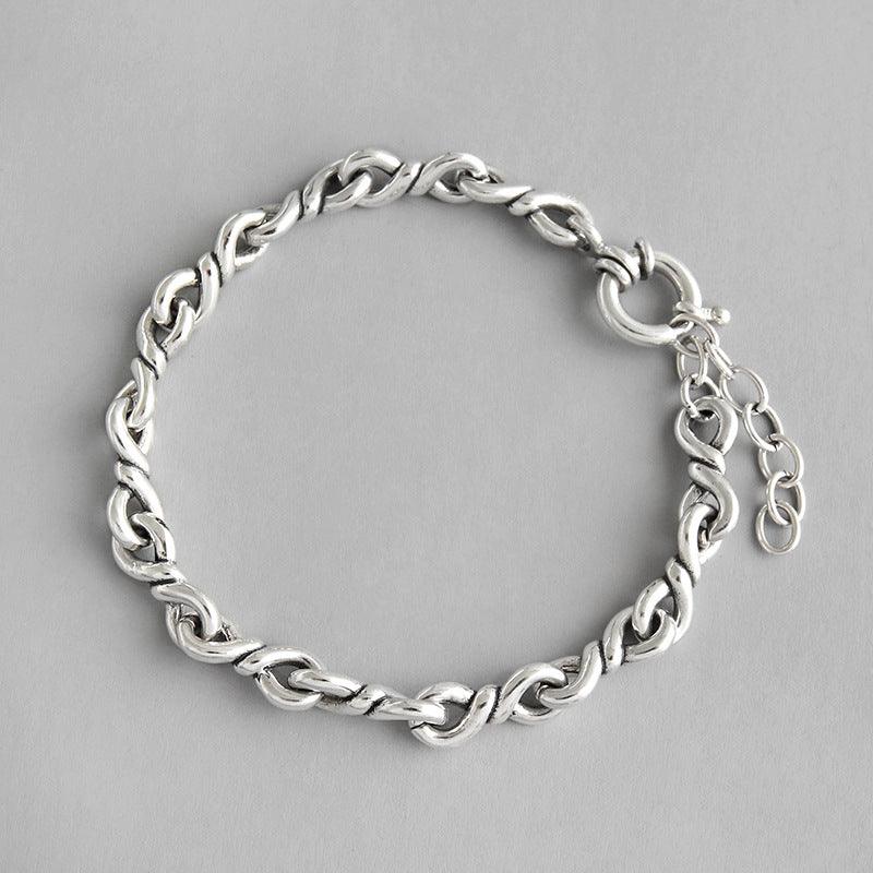 925 Sterling Silver Retro Bracelet Vintage Womens Jewelry