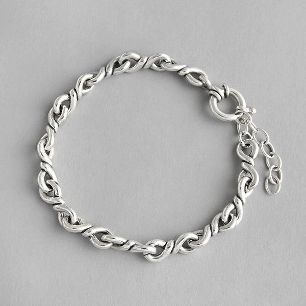 925 Sterling Silver Retro Bracelet Vintage Womens Jewelry