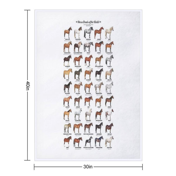 Horse Breeds Of The World Multi-functional Throw Blanket