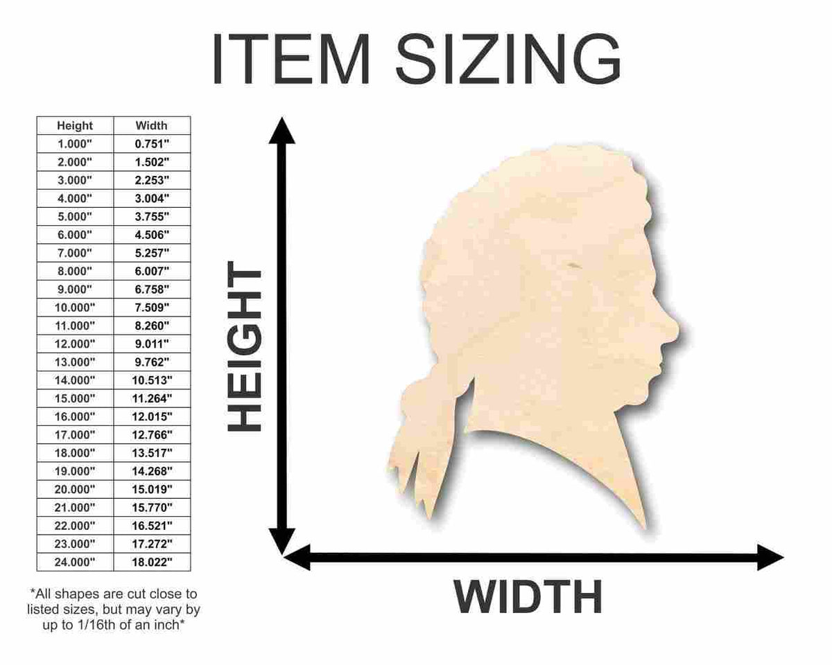 Unfinished Wood Mozart Shape - Music - History - Craft - up to 46