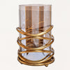 Swirl Candle Holder - Large Bronze Decorative Pillar & Votive Indoor Display