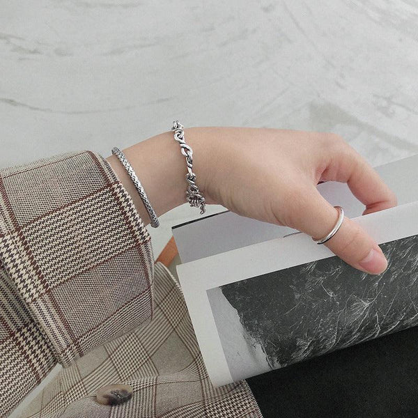 925 Sterling Silver Retro Bracelet Vintage Womens Jewelry