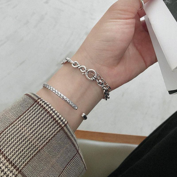 925 Sterling Silver Retro Bracelet Vintage Womens Jewelry