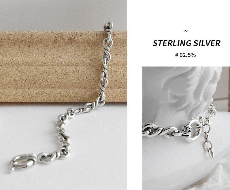 925 Sterling Silver Retro Bracelet Vintage Womens Jewelry